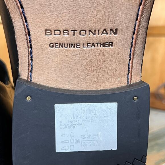 Clarks Bostonian Nantasket Step Black Leather Slip-On Loafers Mens Size 9.5 - Picture 11 of 12